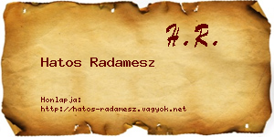 Hatos Radamesz névjegykártya